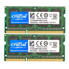 Crucial 8GB DDR3L 1600MHz 204-Pin Sodimm memory LAPTOP RAM PC3L-12800 LOT DDR3L picture