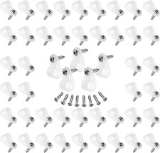 60Pcs 3/8 Inch Nylon Cable Clamps, R-Type Wire Inch/10.4Mm, White picture