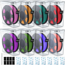 8 Pack 3D Printer Filament Storage Box Set,4 L,Black Seal picture