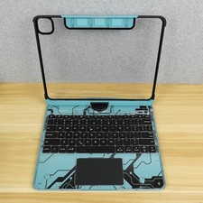 GUSGU Cyberpunk Transparent Keyboard Case iPad Air 13” 360° Rotating Stand RGB picture