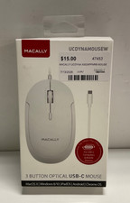 Macally UCDYNAMOUSEW USB-C Optical Mouse White Quiet Click Brand New  picture