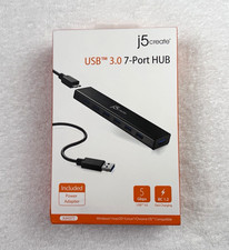 j5create JUH377 Powered USB 3.0 7-Port Hub/Splitter Box 3.3 ft Black picture