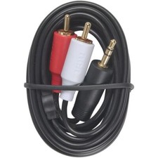 RCA AH205R 3.5-mm Male to 2 RCA-Male Stereo Audio Y-Adapter Cable, 3 Ft. picture