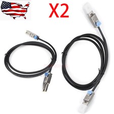2-pcs For Dell SFF-8088 to SFF-8088 Mini SAS Cable External 09G3K 2M/6.6FT picture