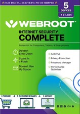Webroot Internet Security Complete 2026 | 3 Year 5 Device | Email Code (no CD)🔥 picture