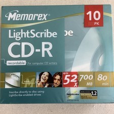 NEW Memorex LightScribe CD-R 52x 700mb 80 Minute Recordable Compact Disc 10-Pack picture