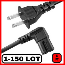 AC 2 Prong Power Cord L-shaped Angled TV Replacement Power Cable Figure 8 Lot picture