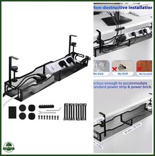 Under Desk Cable Management Tray 25.3 Inch Clamp-On Organizer for Cables picture