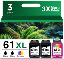 3PK Fits HP 61XL Black Ink Cartridge HP 61XL Color 2620 4630 4632 4634 4635 picture