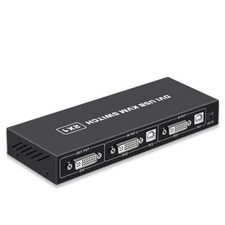 DVI KVM Switch 2-In-1 4K 60Hz Two Computers Shared USB Keyboard Mouse Printer picture
