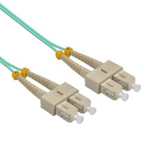 7m SC/UPC SC/UPC OM4 Multimode Duplex Aqua Fiber Optic Patch Cable picture