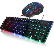 X2 Desktop Computer Keypad Gaming Keyboard LED & PC Game Color USB Mouse Bundle picture