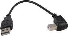 Black 6 Inch USB 2.0 High Speed Printer/Scanner Right Angle Cable picture