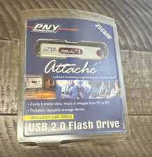 PNY Attaché 256MB USB 2.0 Flash Drive Silver/Red PC Compatible P-FD256U2D-RF picture