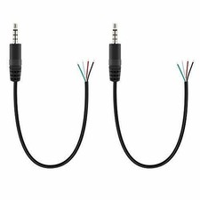 10 Pack-3.5mm Male Plug to Bare Wire Open End TRS 3 Pole Stereo 1/8
