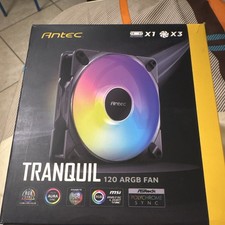 Antec Tranquil 120 ARGB 120mm PWM 4-Pin Case Fan 3-Pack Controller Black picture