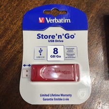 Verbatim Corporation 95507 8Gb Flash Drive Usb 2.0 Store N Go Red (4 PACK) picture