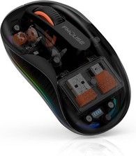 FMOUSE Unique Transparent Bluetooth Mouse with USB & Type-C Two Receiver Smal... picture