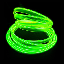 16.4ft EL Wire Lemon Green Car Interior Light, USB-Powered 6mm Flexible Benda... picture