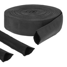 33 Ft Nylon Hydraulic Hose Protector Sleeve Black Cover Wrap 0.98 In Id picture
