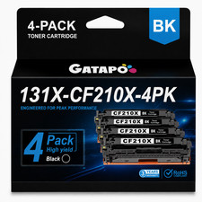 131X-CF210X-4PK Black Toner with chip for M251n M276n LaserJet Pro Printer picture