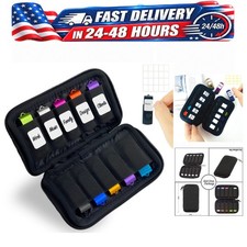 JBOS USB Flash Drive Case 10-Slot Neoprene Organizer with Labels Black picture