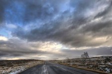 Landscape scotland road clouds asphalt sky Custom Gaming Mat Desk picture