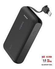 Portable Charger Power Bank USB C, 10000 mAh w/Integrated Cable, Black 10K mAh picture