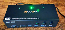 AOOCOO 8K Triple Monitor KVM Switch HDMI DP USB 3.0 3 PC Powers On picture