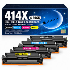 414X Toner Cartridge 4 Pack with Chip for 414X MFP M479fdn M454dn W2020X  414X picture