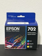 Genuine Epson 702 Ink Cartridges - Cyan/Magenta/Yellow EXP 08/2026 picture