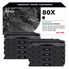 8PK CF280X Toner Cartridge for HP 80X BlacK Toner M401dne M401dw M401a M401dne picture