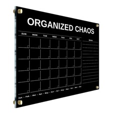 Black Family Name Acrylic Wall Calendar 2026 Horizontal Monthly Weekly picture