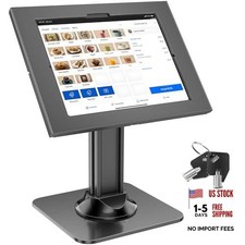 Anti-Theft iPad Kiosk Stand – POS iPad Security Mount with 360° Swivel & Black picture