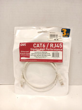 Set of 2 QVS CAT6/RJ45 Gigabit UTP Ethernet Patch Cord, 3ft White picture