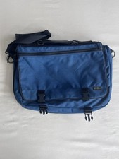 Eddie Bauer Solid Blue/Black Shoulder Messenger Laptop Bag w/ Strap, Front Zip picture