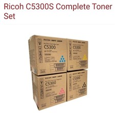 Full Set Ricoh Pro C5300 CYMK Toner Black Cyan Magenta Yellow GENUINE NEW OEM  picture
