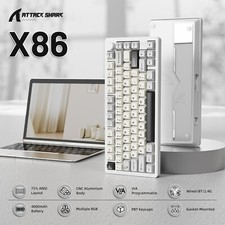ATTACK SHARK X86 75% Wireless Mechanical Keyboard - CNC Aluminum Gasket Mount picture