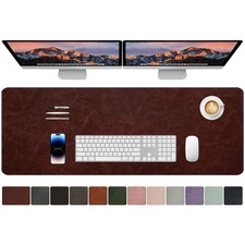 CHEERYGOO Faux Leather Desk Mat - Waterproof Mouse Pad, Non-Slip PU Leather B... picture