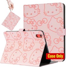 Cute Pink Cat Leather Folio Case for Samsung Galaxy Tab A9+/A11 11 Inch with Pen picture