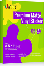 105 Sheets Printable Premium Matte White Vinyl Sticker Paper for Inkjet picture
