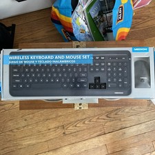 WIRELESS KEYBOARD AND MOUSE SET- Black color-new in box picture