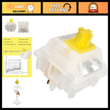 Pre-Lubed Gateron Milky Yellow V3 Switches - 108PCS Linear 5 Pin for MX Keyboard picture