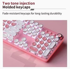 104-Key Mechanical Keyboard w/Blue Switches Pink&White picture