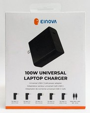 Einova 100W Universal Laptop Charger USB-C GaN Power Adapter w/5 Charging Tips picture