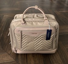 Light Flight 17.3 Inch Rolling Laptop Bag Briefcase w/ Wheels Travel Beige Nwt picture