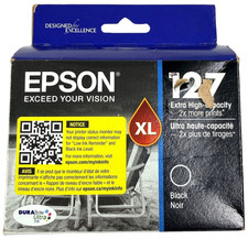 Epson 127 XL Black Ink Cartridge T127120 High Capacity WorkForce NEW SEALED 9/26 picture