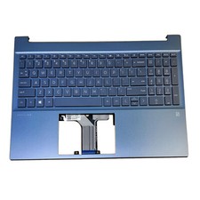 For HP Pavilion 15-eg 15-eh Blue Palmrest w/ Backlit Keyboard M08920-001 US New picture