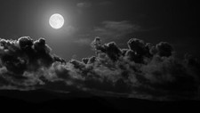 Landscape clouds monochrome nature hills moon moonlight Custom Gaming Mat Desk picture