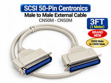 SCSI 50-Pin Centronics Male to Male CN50M-CN50M External Cable 3FT picture